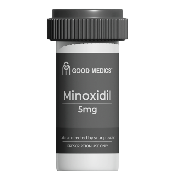 Oral Minoxidil prescription pill bottle for systemic hair regrowth treatment