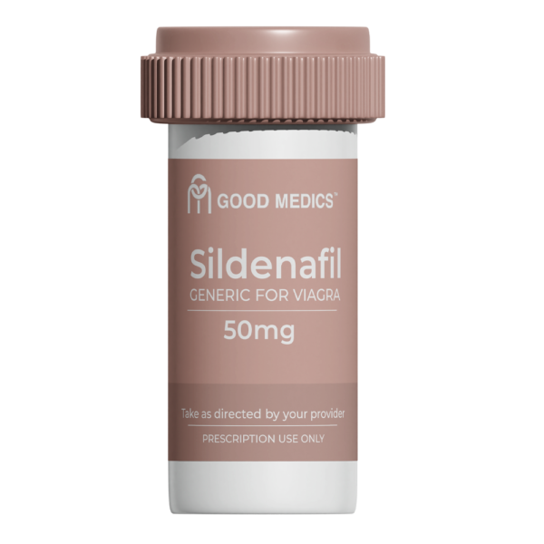 Sildenafil prescription pill bottle for erectile dysfunction treatment